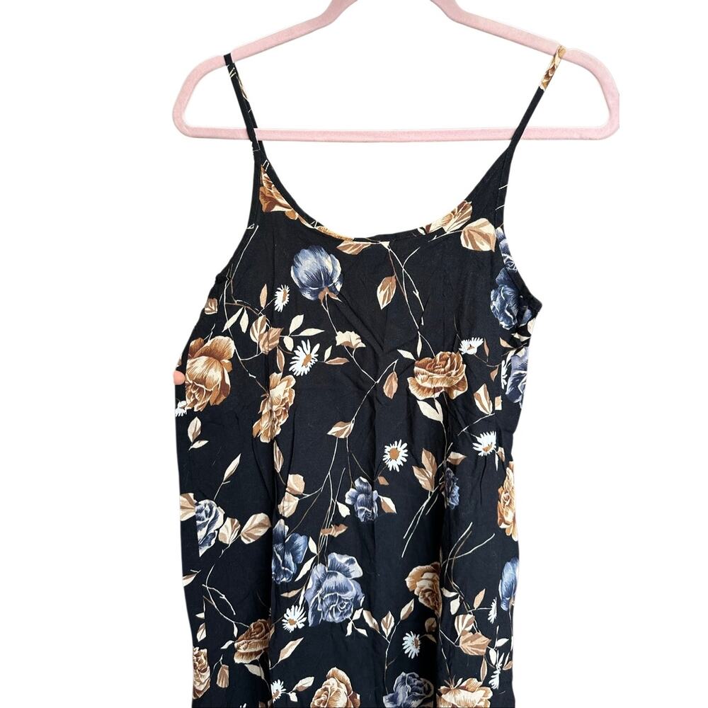 Vintage Anxiety Floral Midi Tank Dress Black Size Medium Made in the USA‎ - Picture 3 of 12